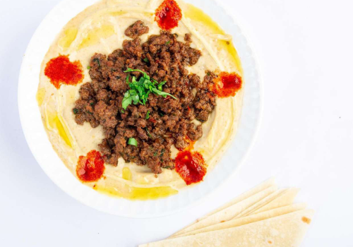 Meat Hummus And Pine Nuts حمص لحم وصنوبر
